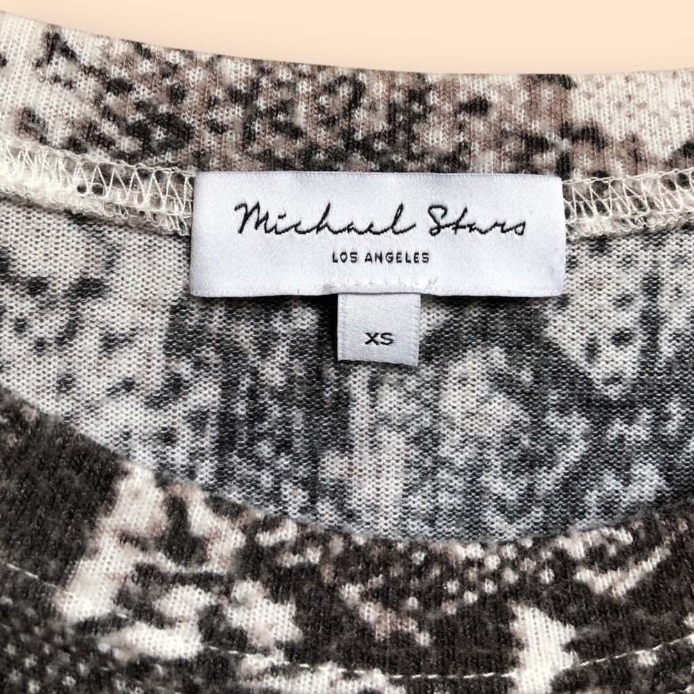 Michael Stars Knit Snake Print Python Sweater Gra… - image 4